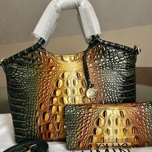 NWT Brahmin Small Elaine Crossbody & Ady Wallet set in Melbourne Leather